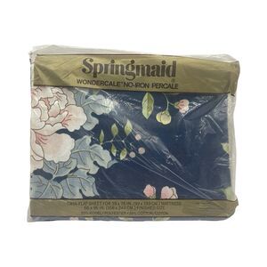 Vintage Springmaid Wondercale No Iron Percale Twin Flat Sheet Salon Rose NOS
